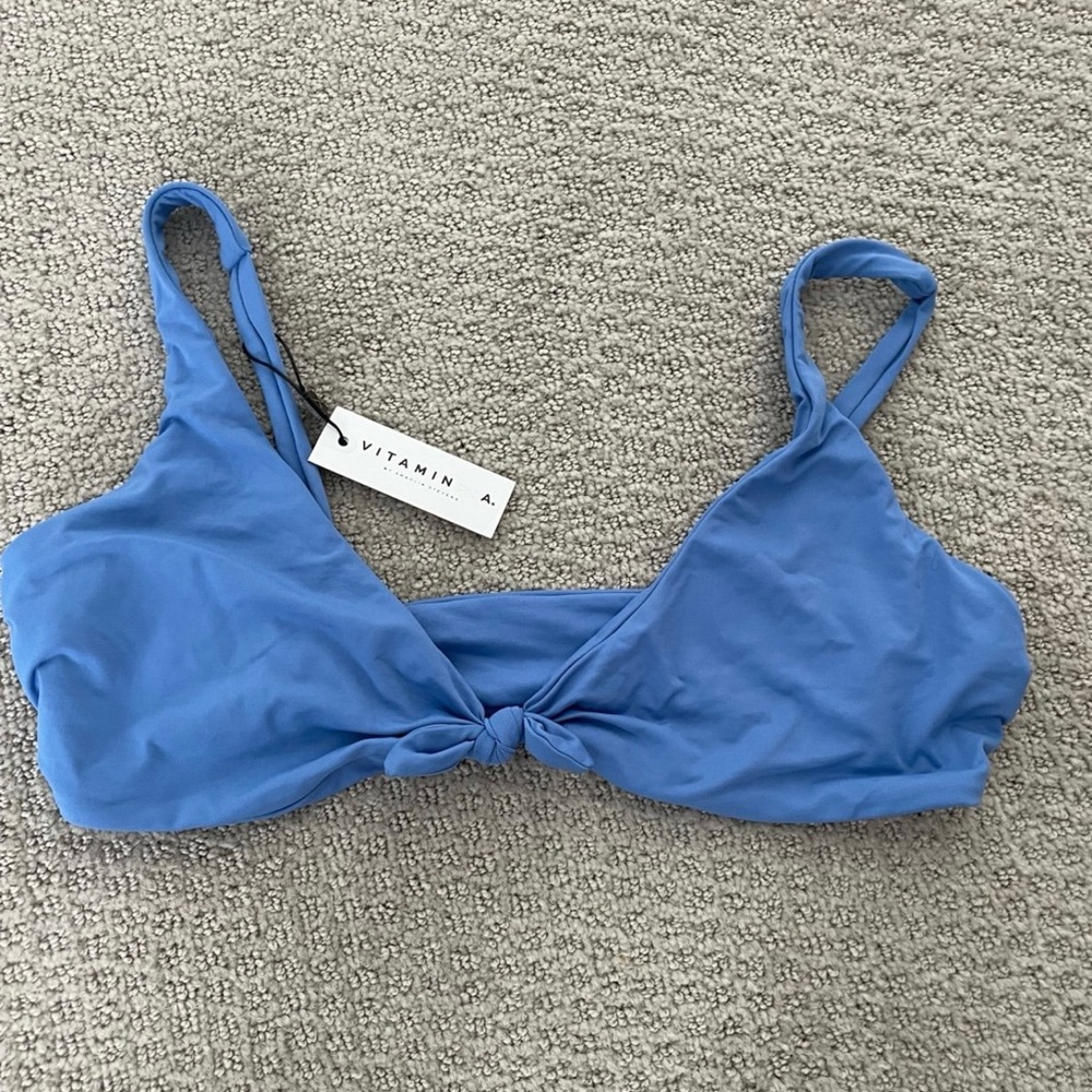 Vitamin A bikini top. Light blue. New with tags. Large size 10